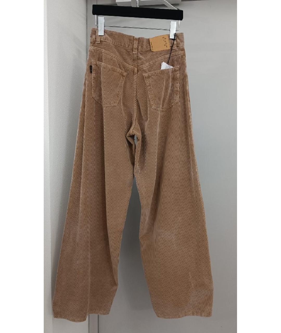 HAIKURE Бежевые хлопковые прямые джинсы, фото 2