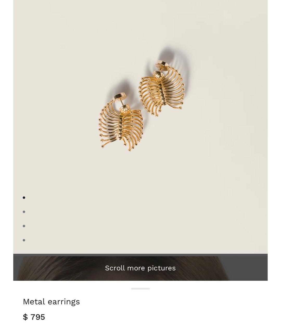 MIU MIU Золотые металлические серьги, фото 8