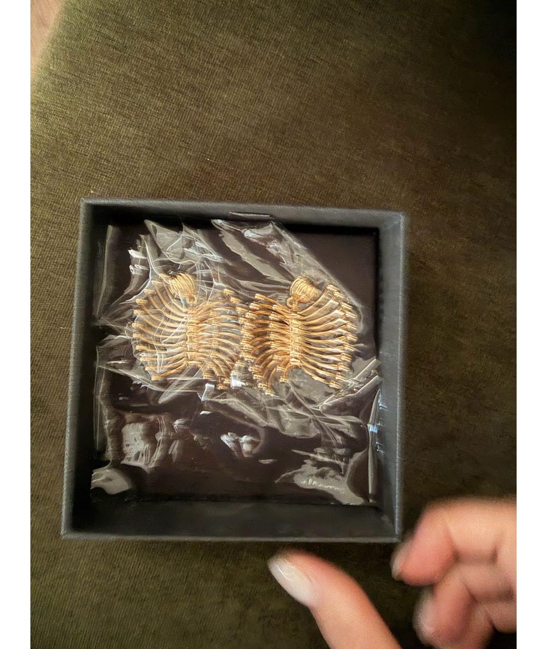 MIU MIU Золотые металлические серьги, фото 3