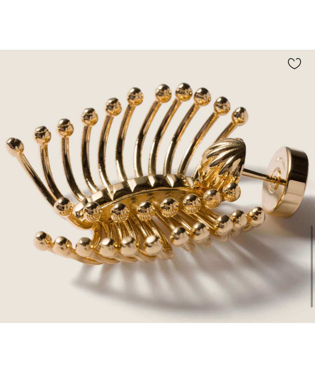 MIU MIU Золотые металлические серьги, фото 2