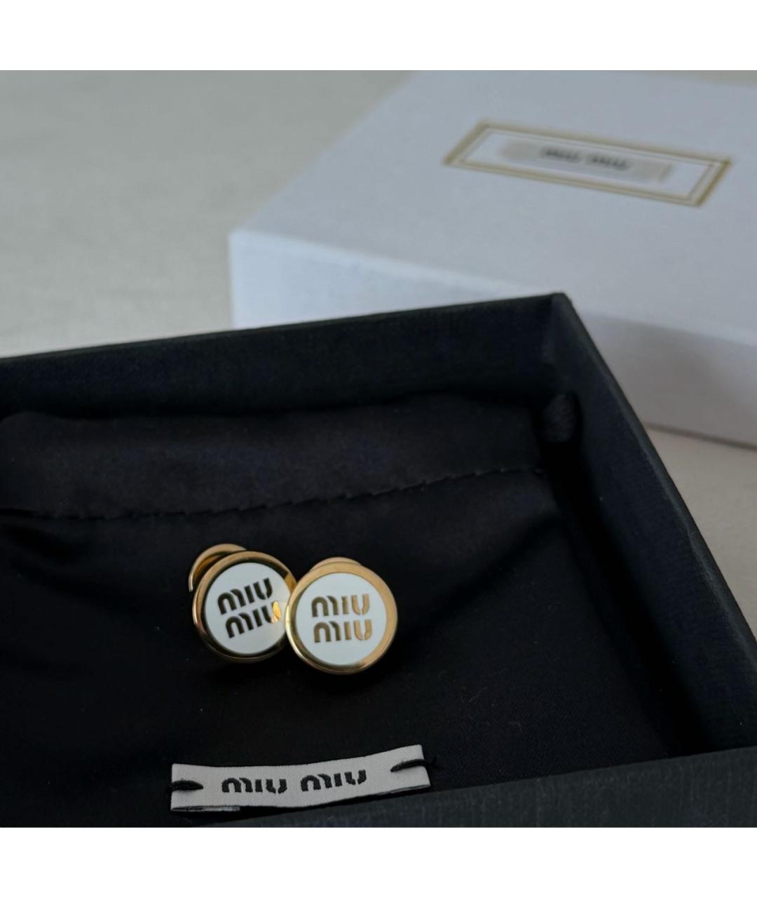 MIU MIU Белые серьги, фото 4