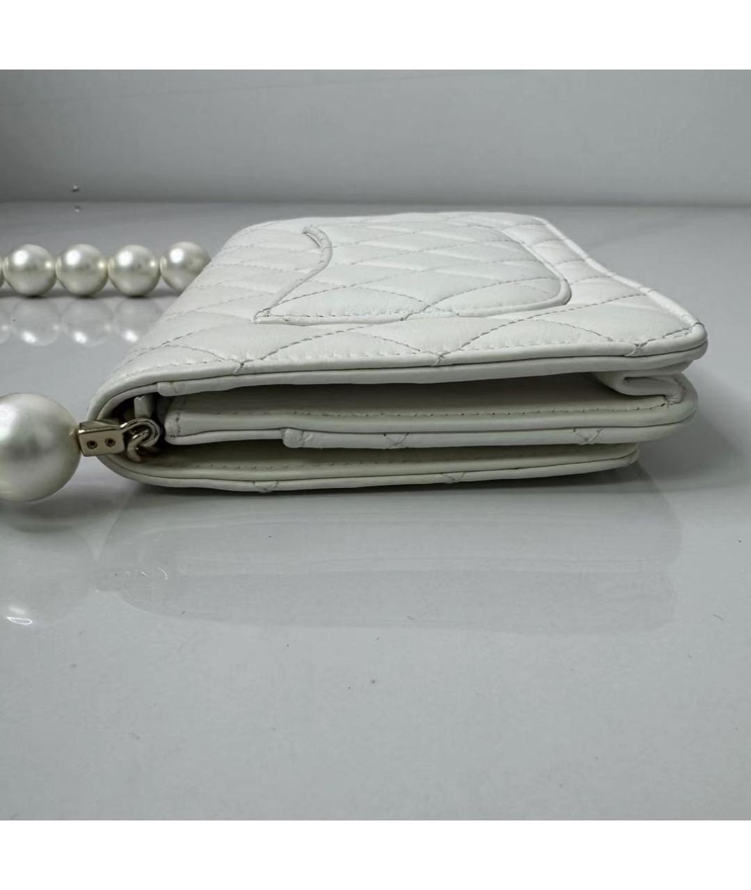 CHANEL Белая кожаная сумка через плечо, фото 3