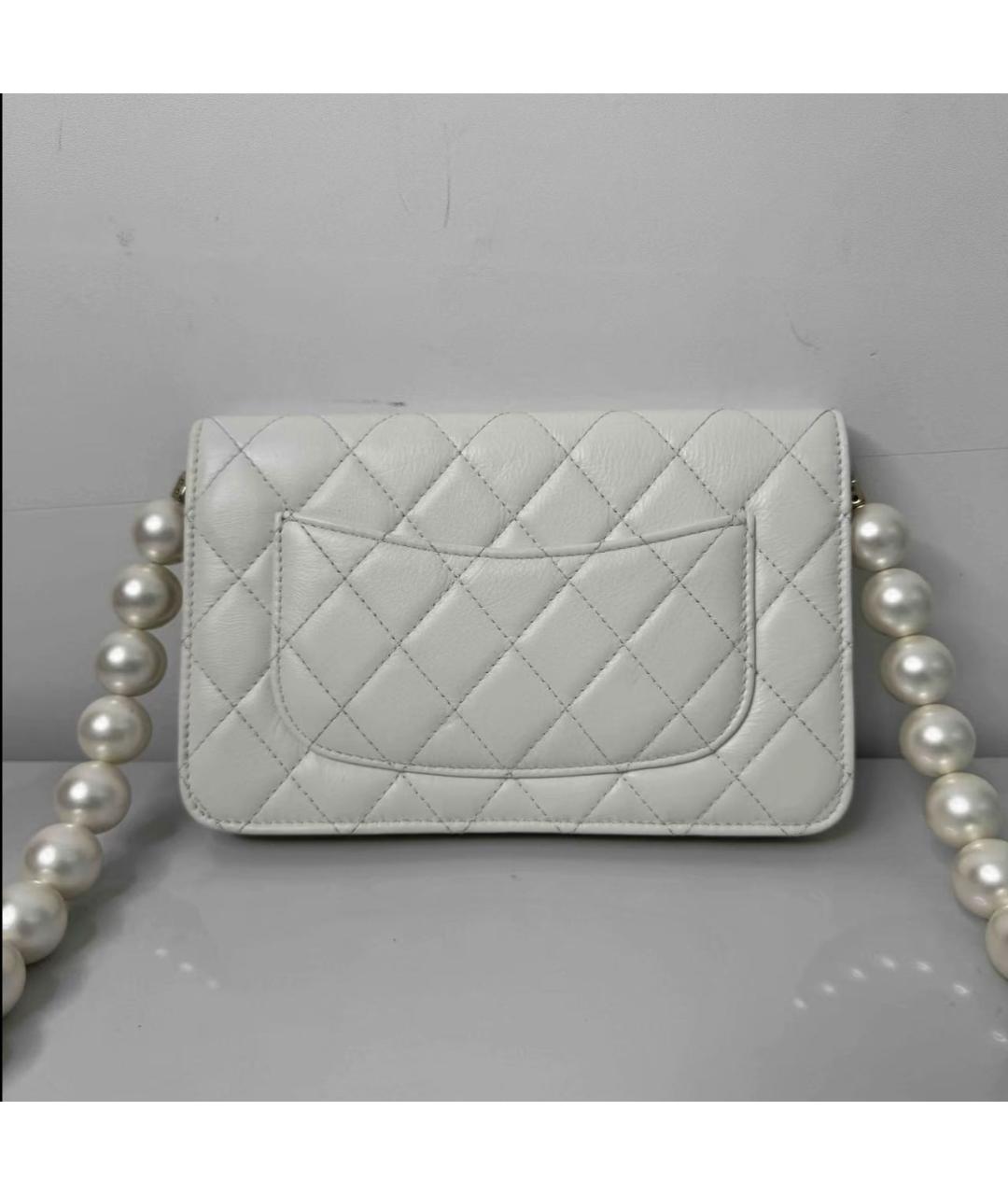 CHANEL Белая кожаная сумка через плечо, фото 2