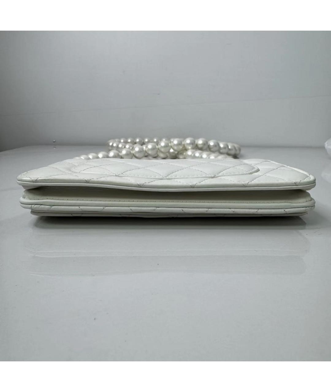 CHANEL Белая кожаная сумка через плечо, фото 4