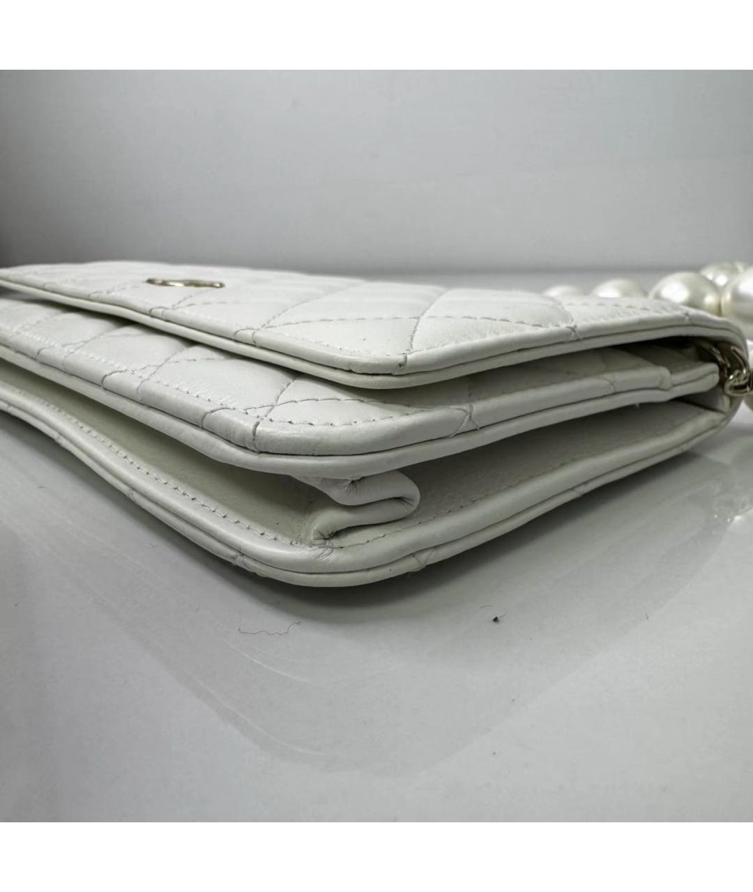 CHANEL Белая кожаная сумка через плечо, фото 7