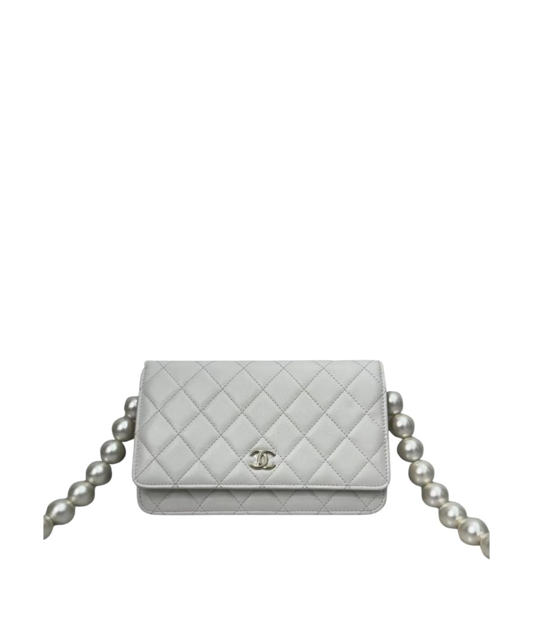 CHANEL Белая кожаная сумка через плечо, фото 1