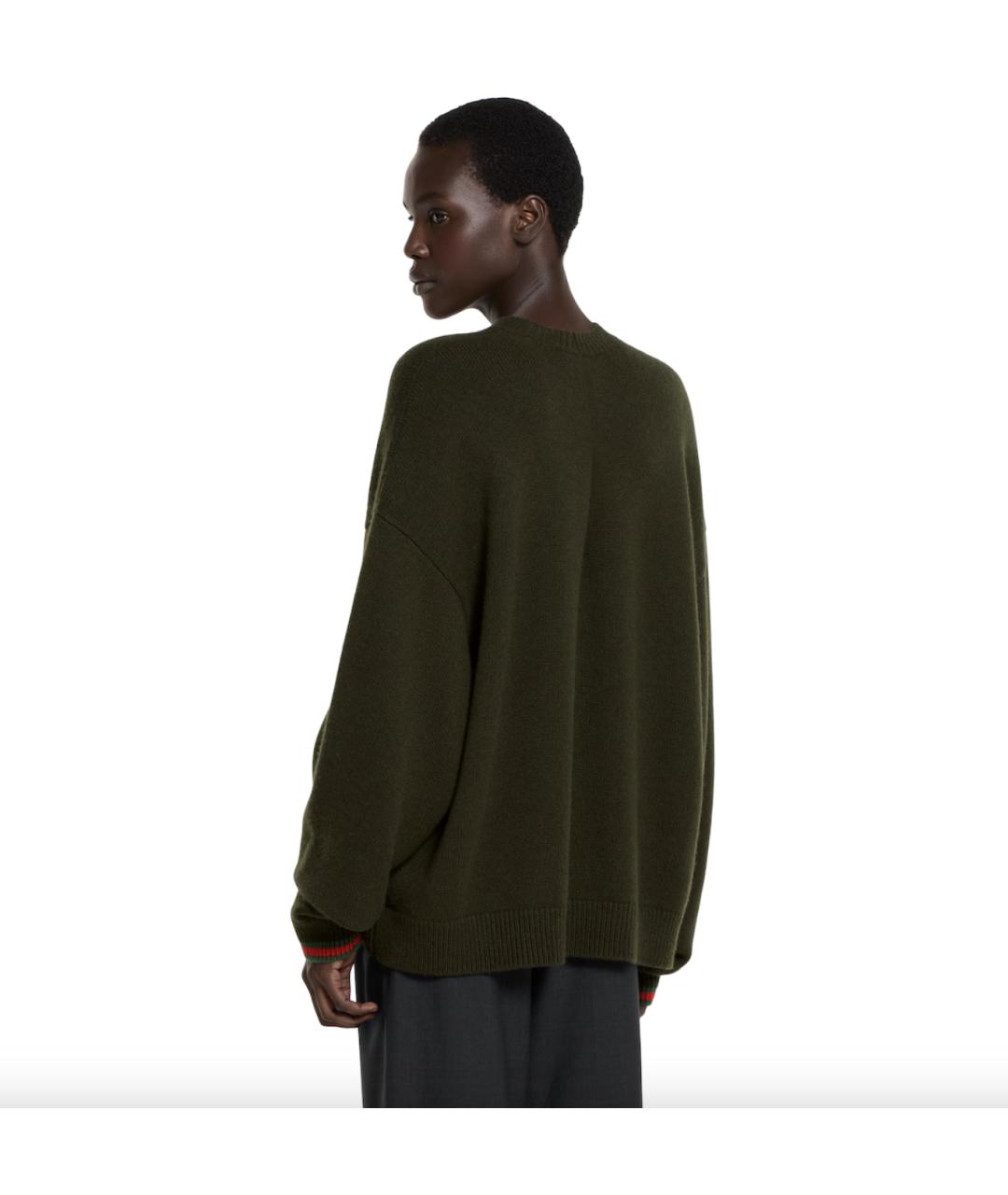 GUCCI Хаки шерстяной джемпер / свитер, фото 3