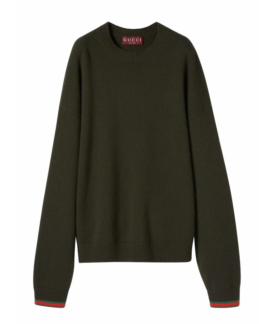 GUCCI Хаки шерстяной джемпер / свитер, фото 1