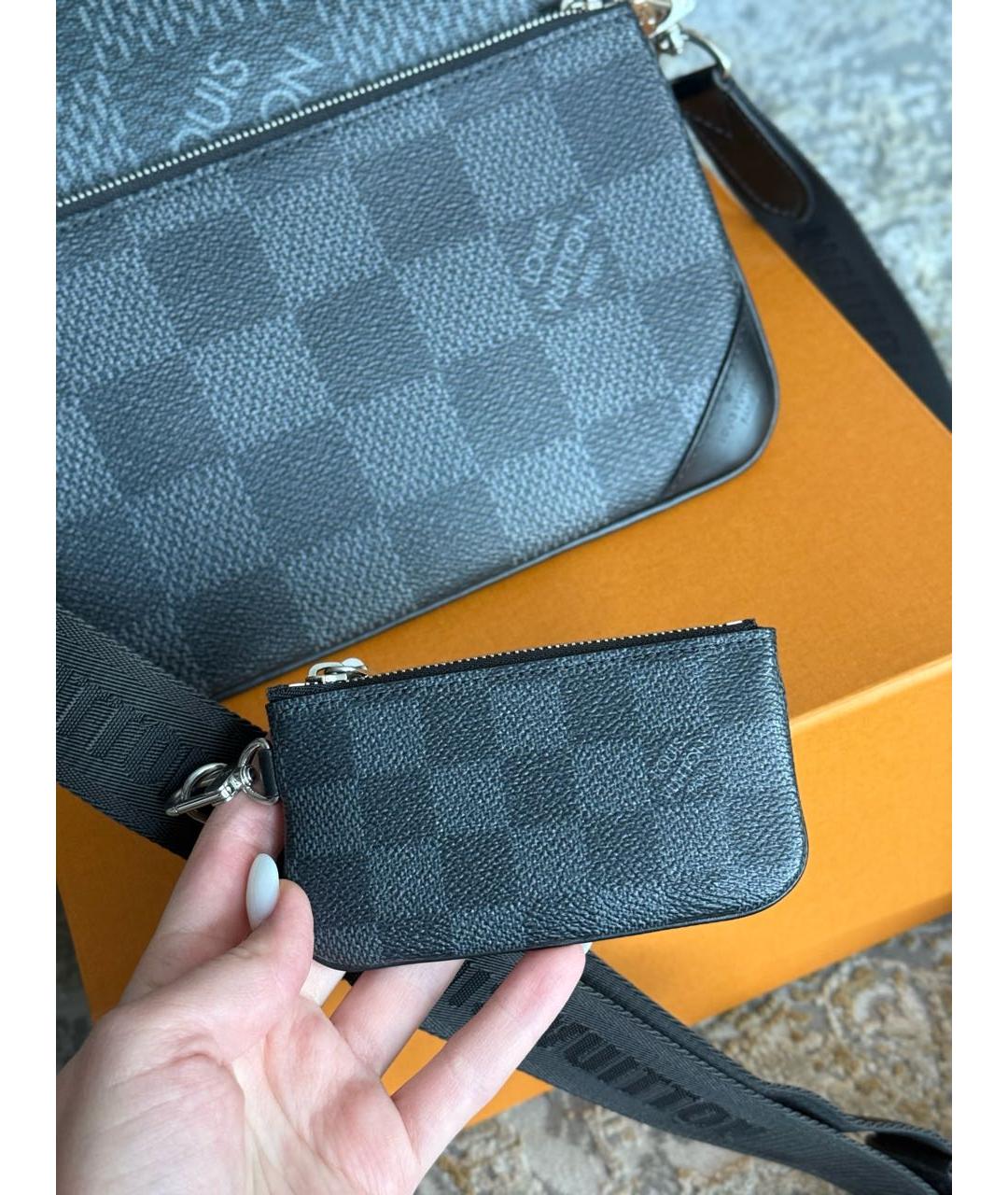 LOUIS VUITTON Антрацитовая сумка на плечо, фото 4