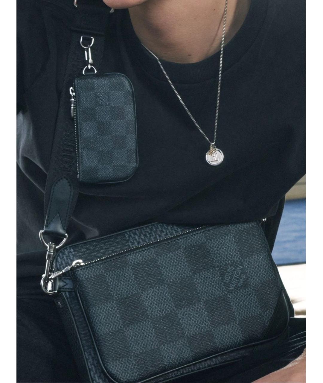 LOUIS VUITTON Антрацитовая сумка на плечо, фото 7