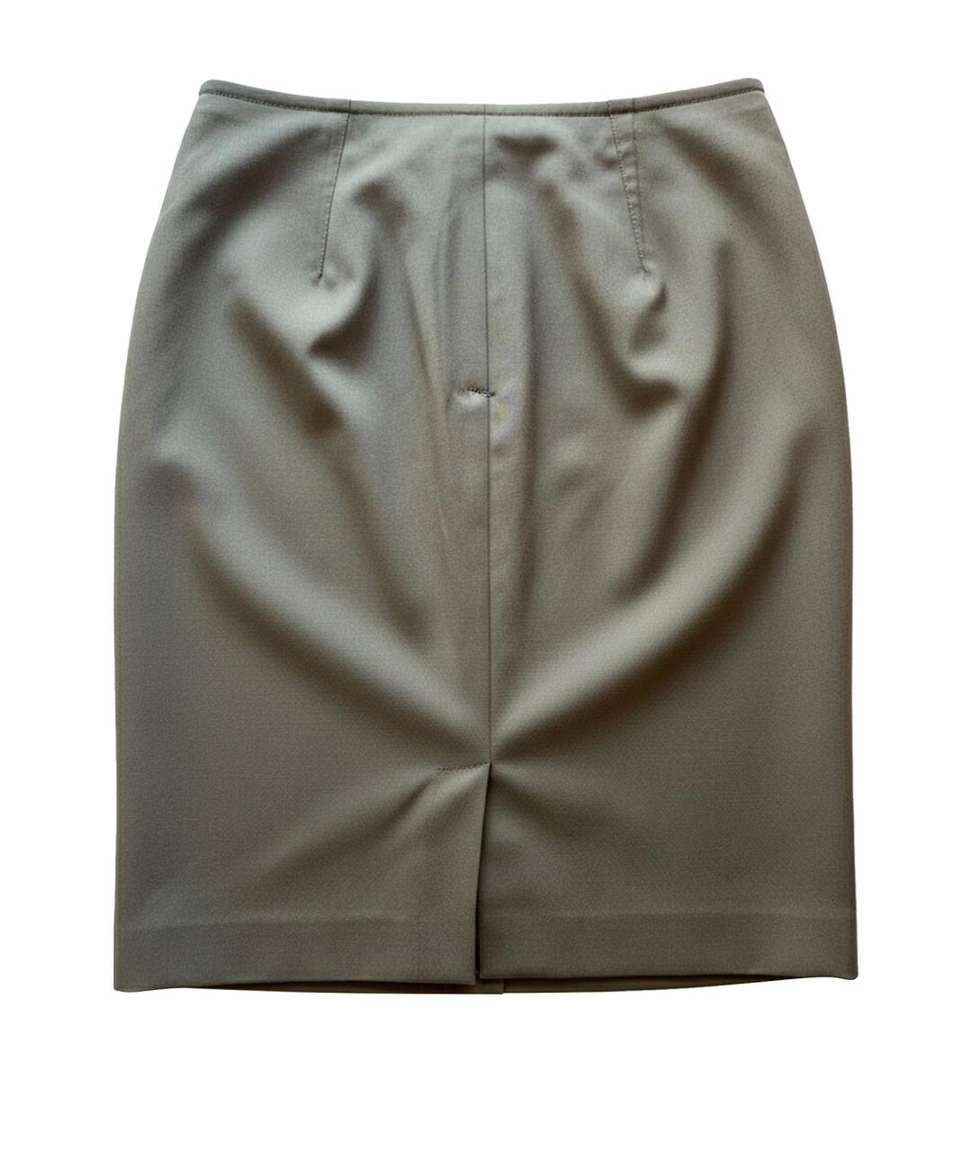 GIAMBATTISTA VALLI Хаки шерстяная юбка миди, фото 7
