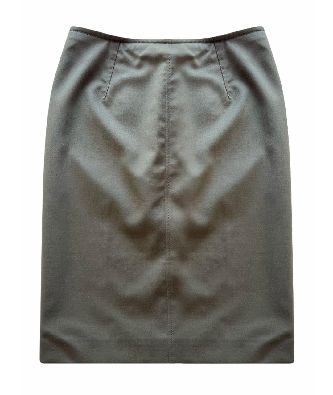 GIAMBATTISTA VALLI Хаки шерстяная юбка миди, фото 1