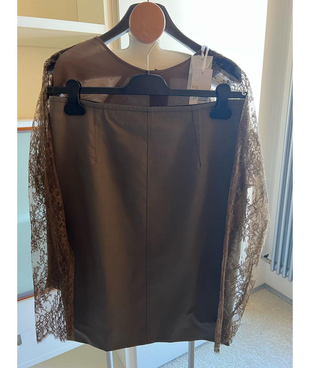 GIAMBATTISTA VALLI Хаки шерстяная юбка миди, фото 4