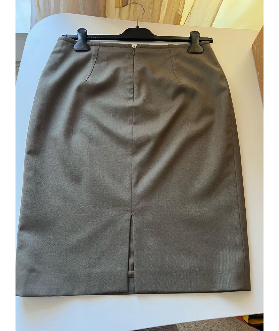 GIAMBATTISTA VALLI Хаки шерстяная юбка миди, фото 2