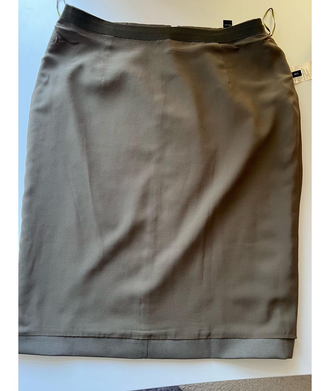 GIAMBATTISTA VALLI Хаки шерстяная юбка миди, фото 6