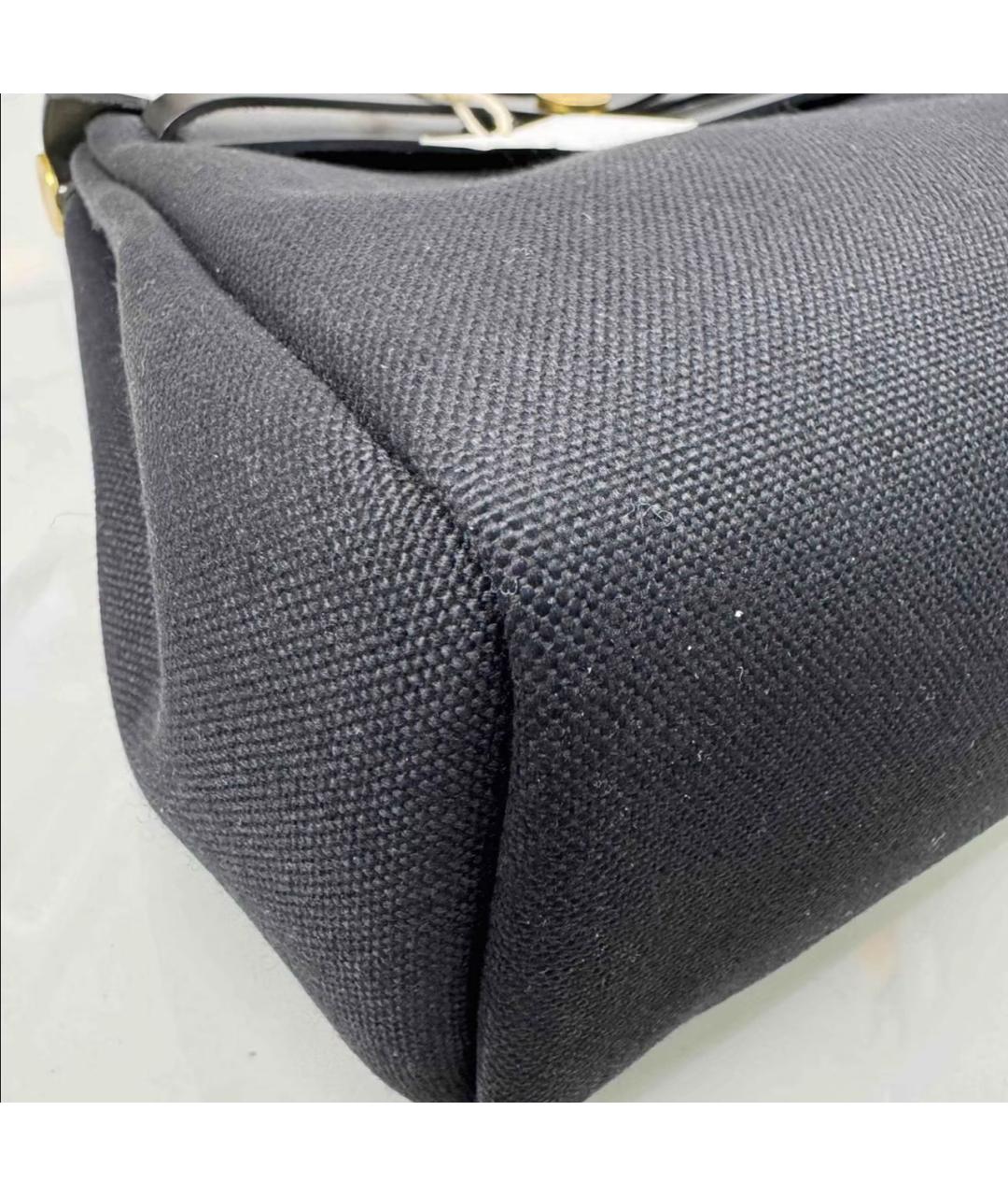 HERMES Черная кожаная сумка с короткими ручками, фото 5