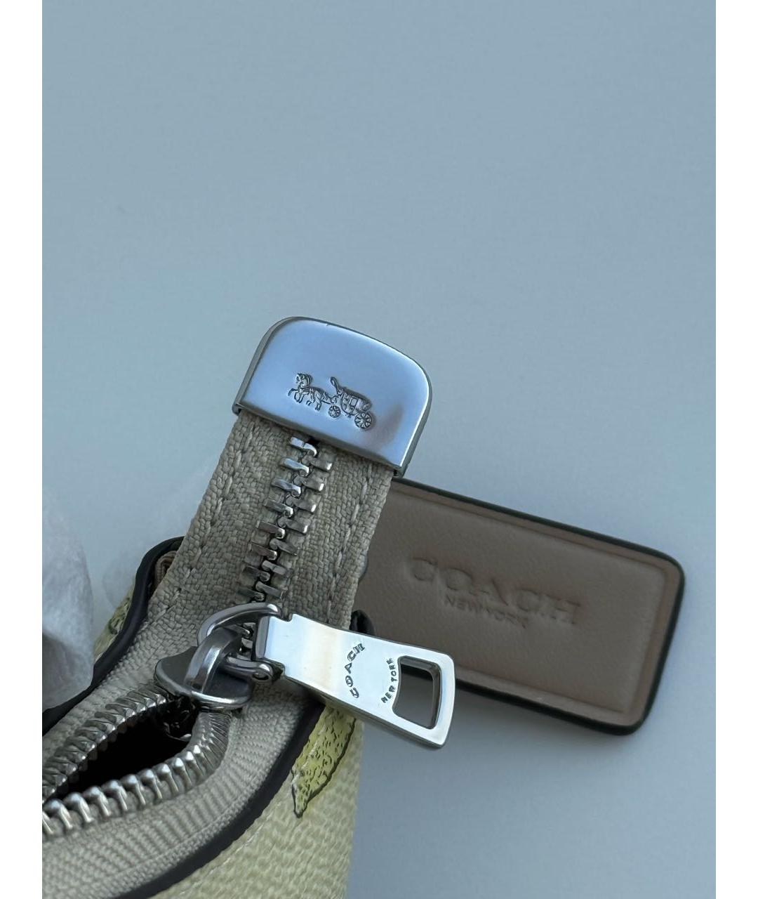 COACH Желтая сумка с короткими ручками, фото 6