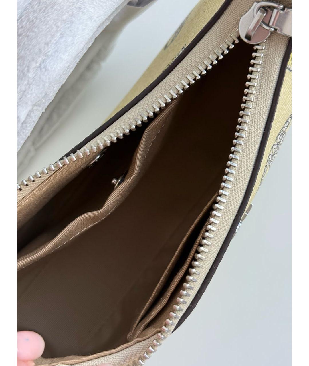 COACH Желтая сумка с короткими ручками, фото 4