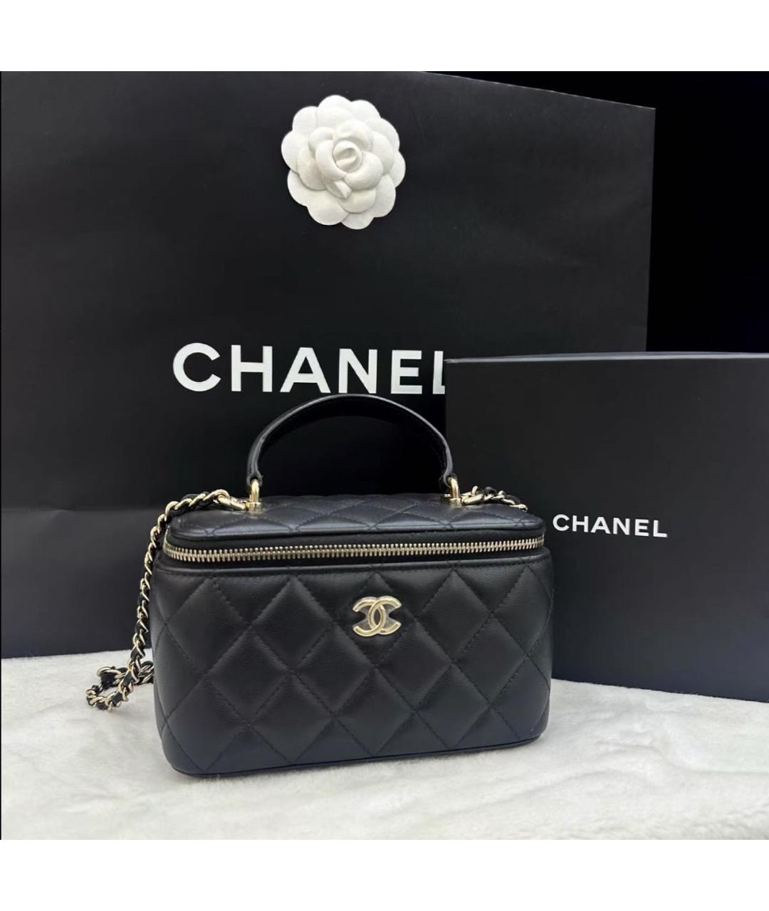 CHANEL Черная кожаная сумка через плечо, фото 3