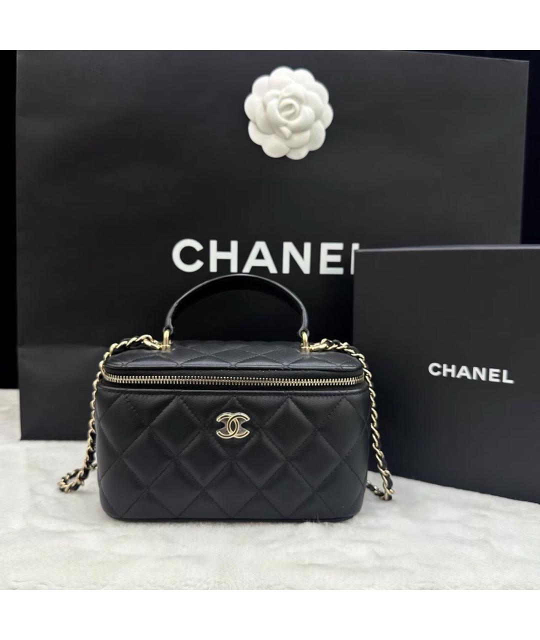 CHANEL Черная кожаная сумка через плечо, фото 2