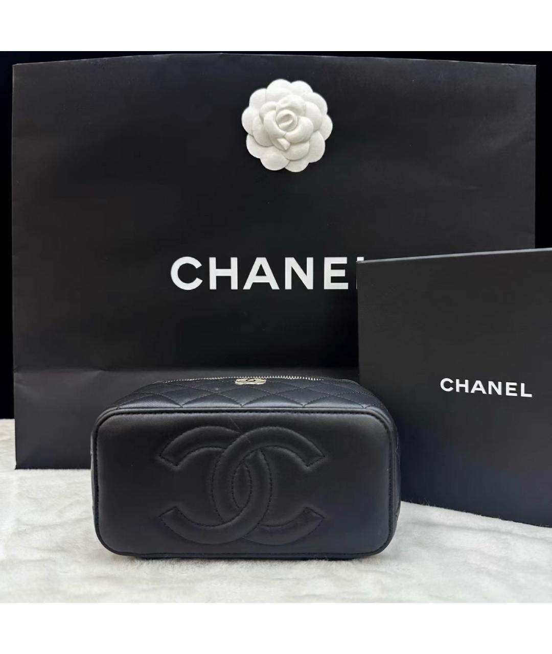 CHANEL Черная кожаная сумка через плечо, фото 6