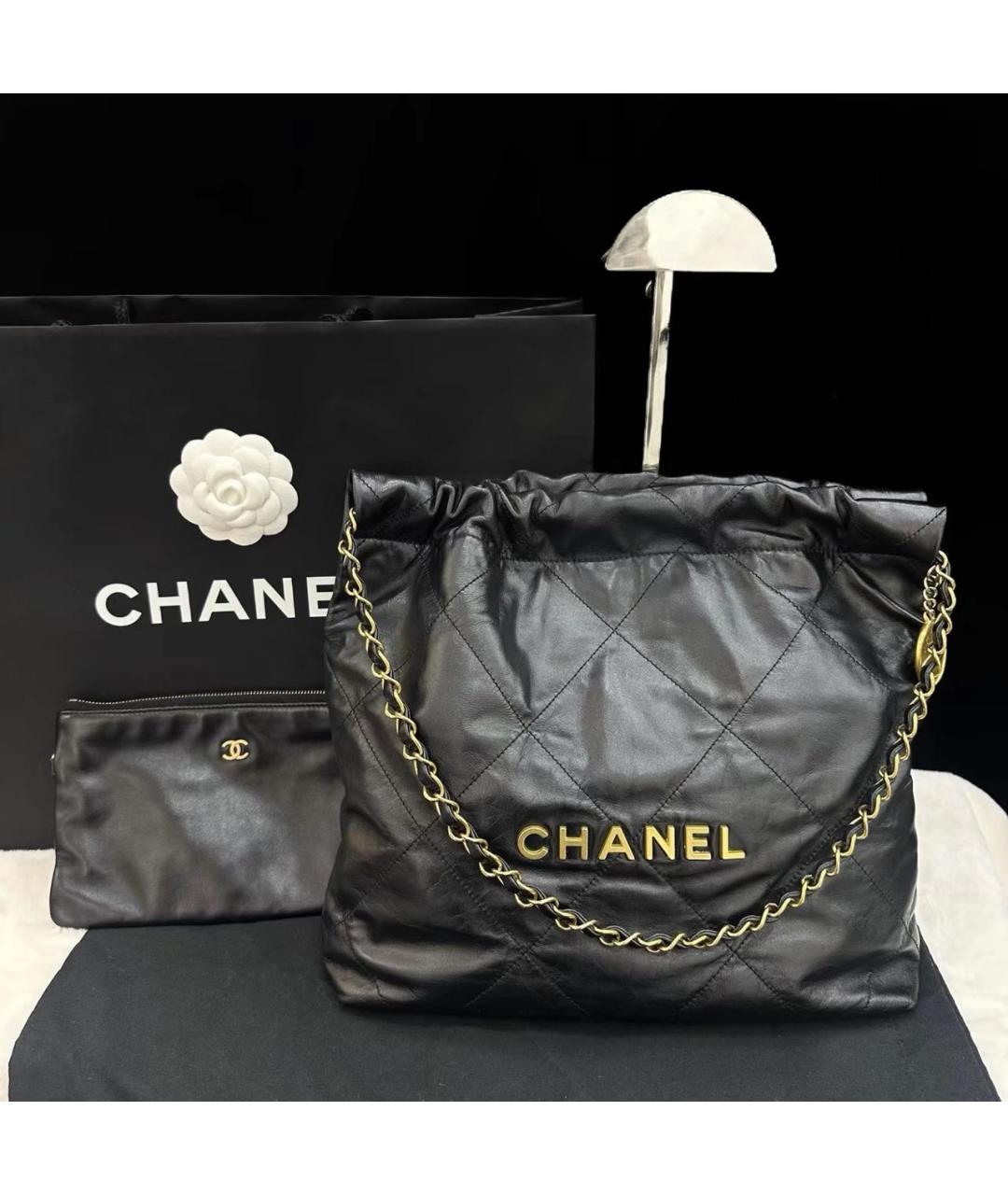 CHANEL Черная кожаная сумка через плечо, фото 8