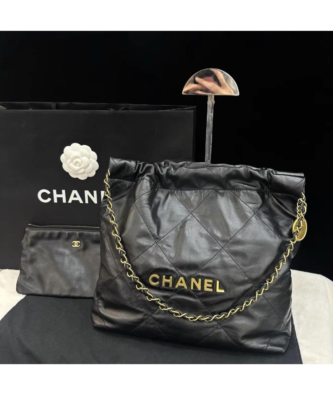 CHANEL Черная кожаная сумка через плечо, фото 2