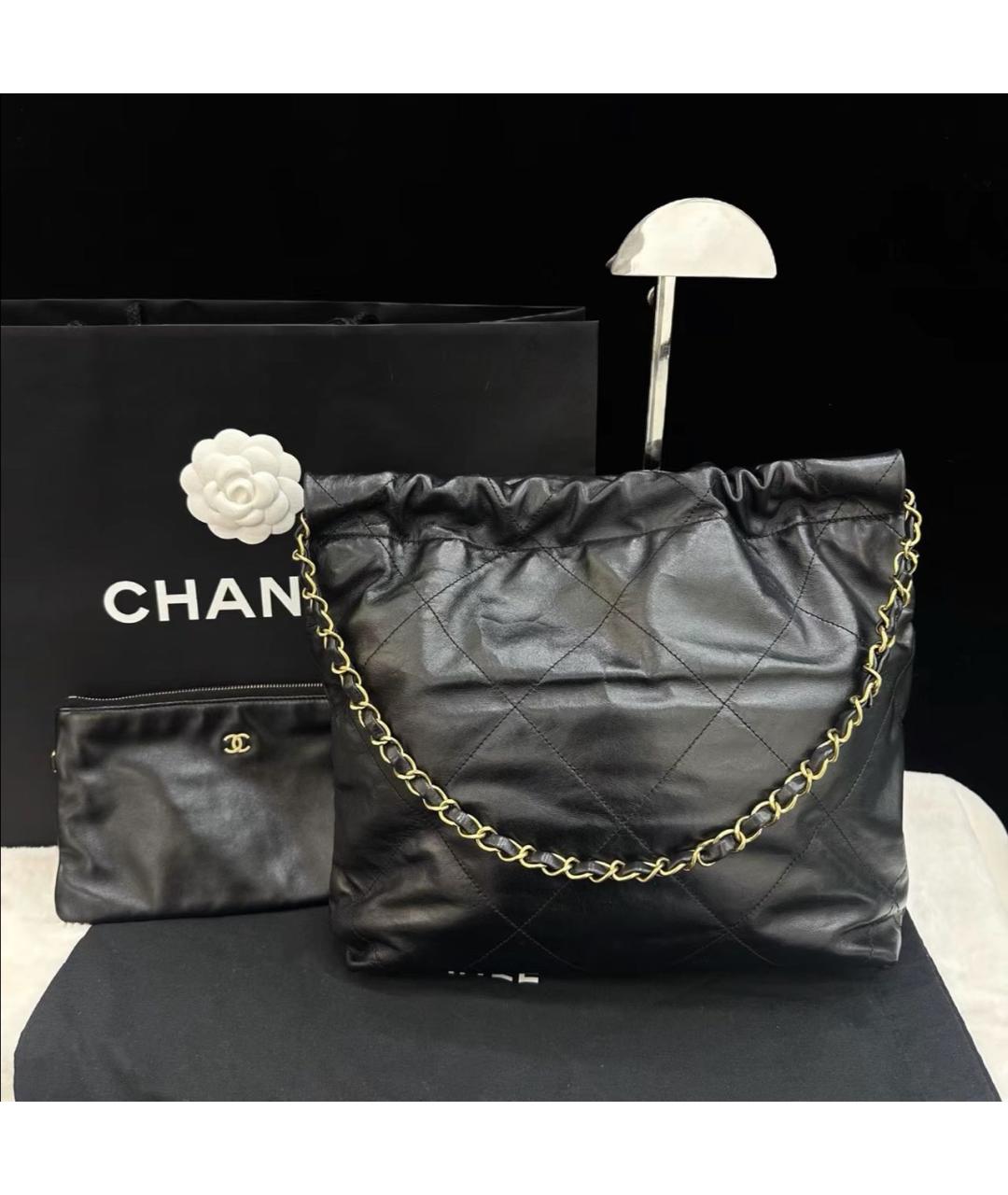 CHANEL Черная кожаная сумка через плечо, фото 4