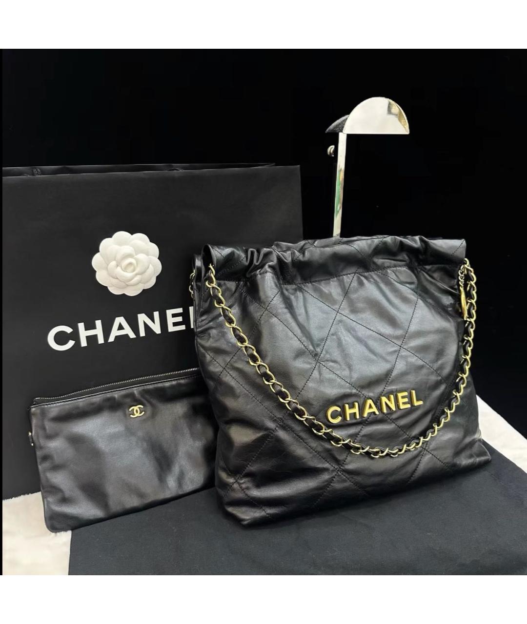 CHANEL Черная кожаная сумка через плечо, фото 3