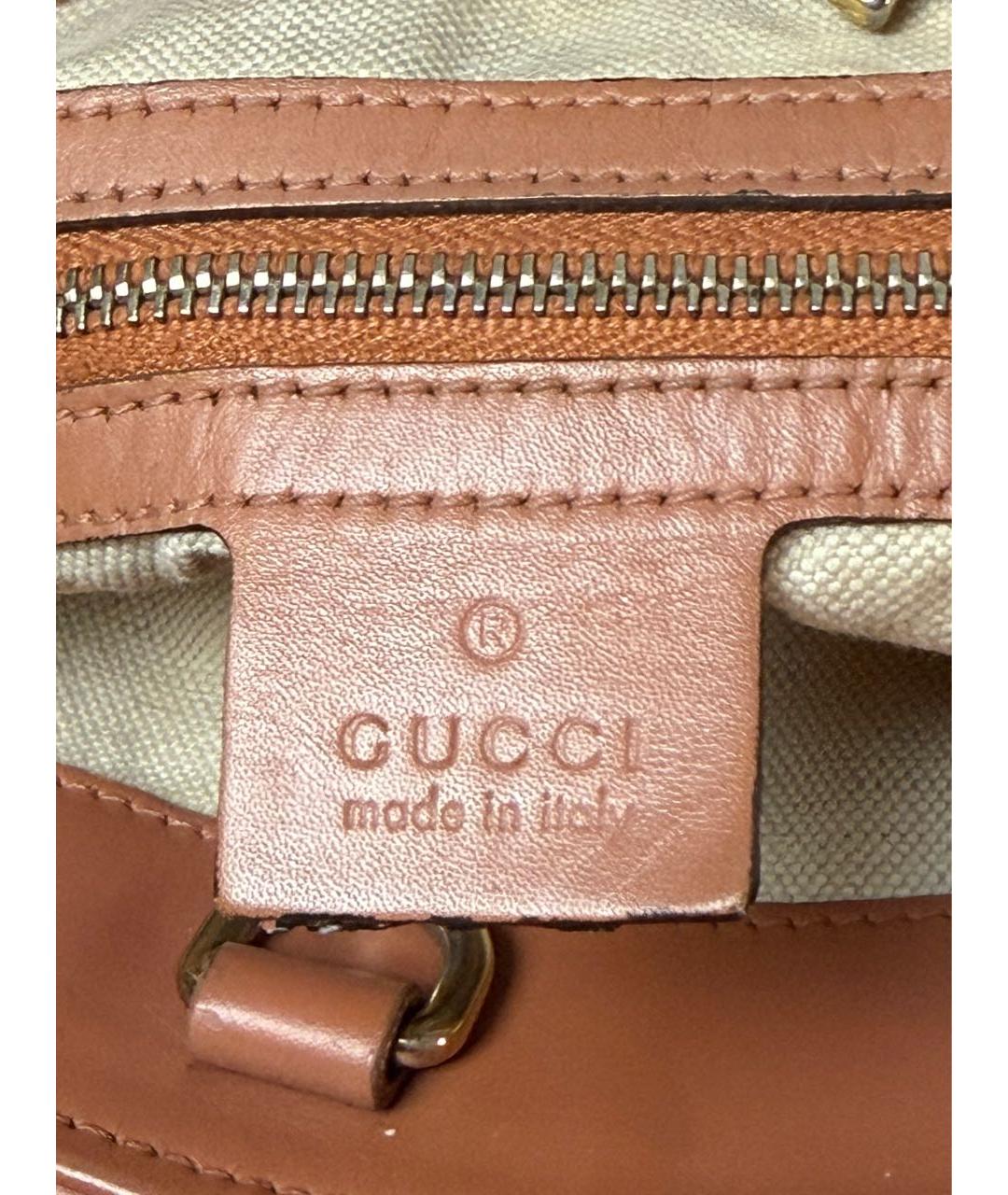 GUCCI Бежевая тканевая сумка тоут, фото 5