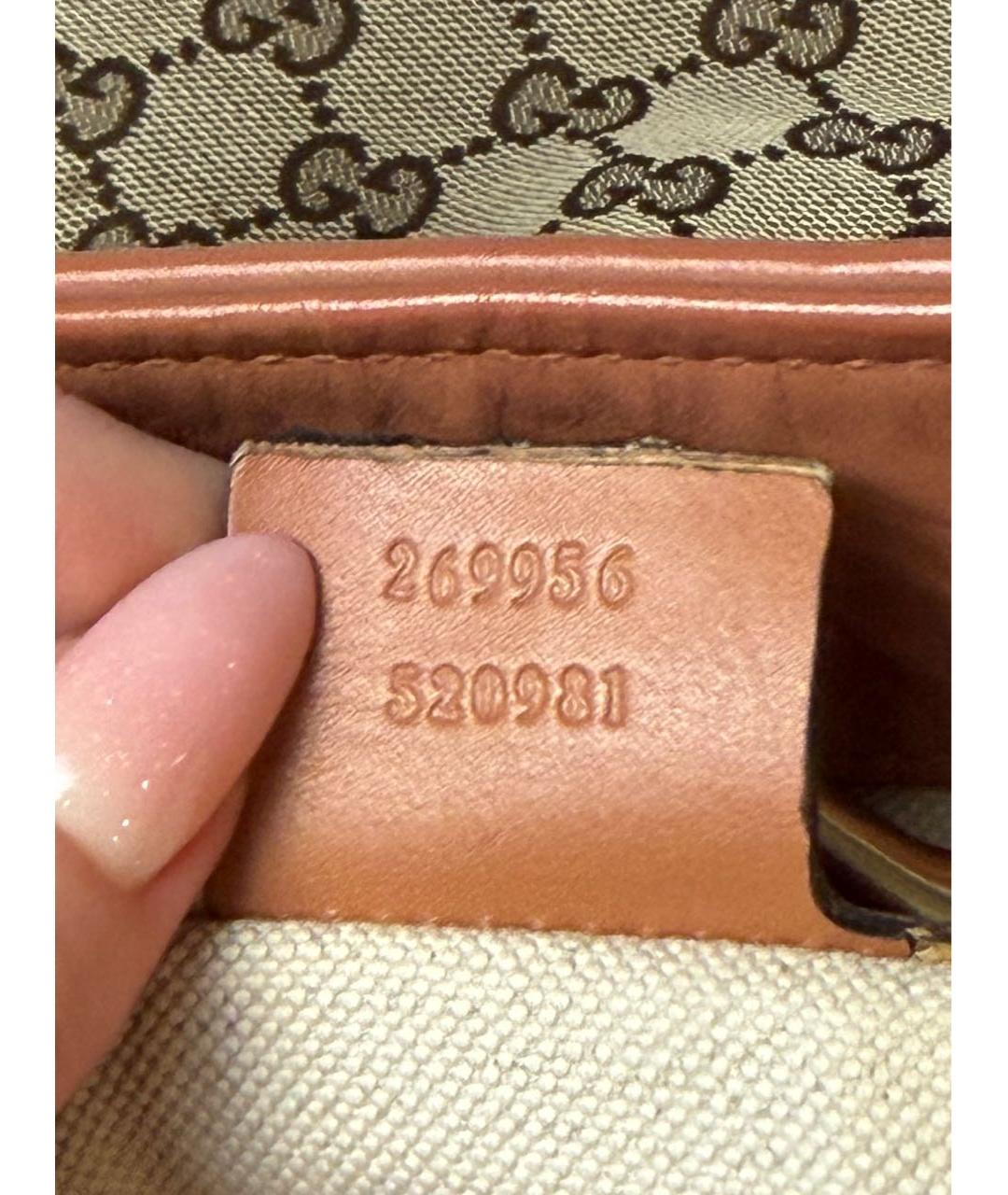 GUCCI Бежевая тканевая сумка тоут, фото 6