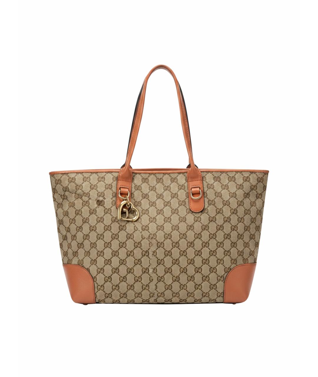 GUCCI Бежевая тканевая сумка тоут, фото 1