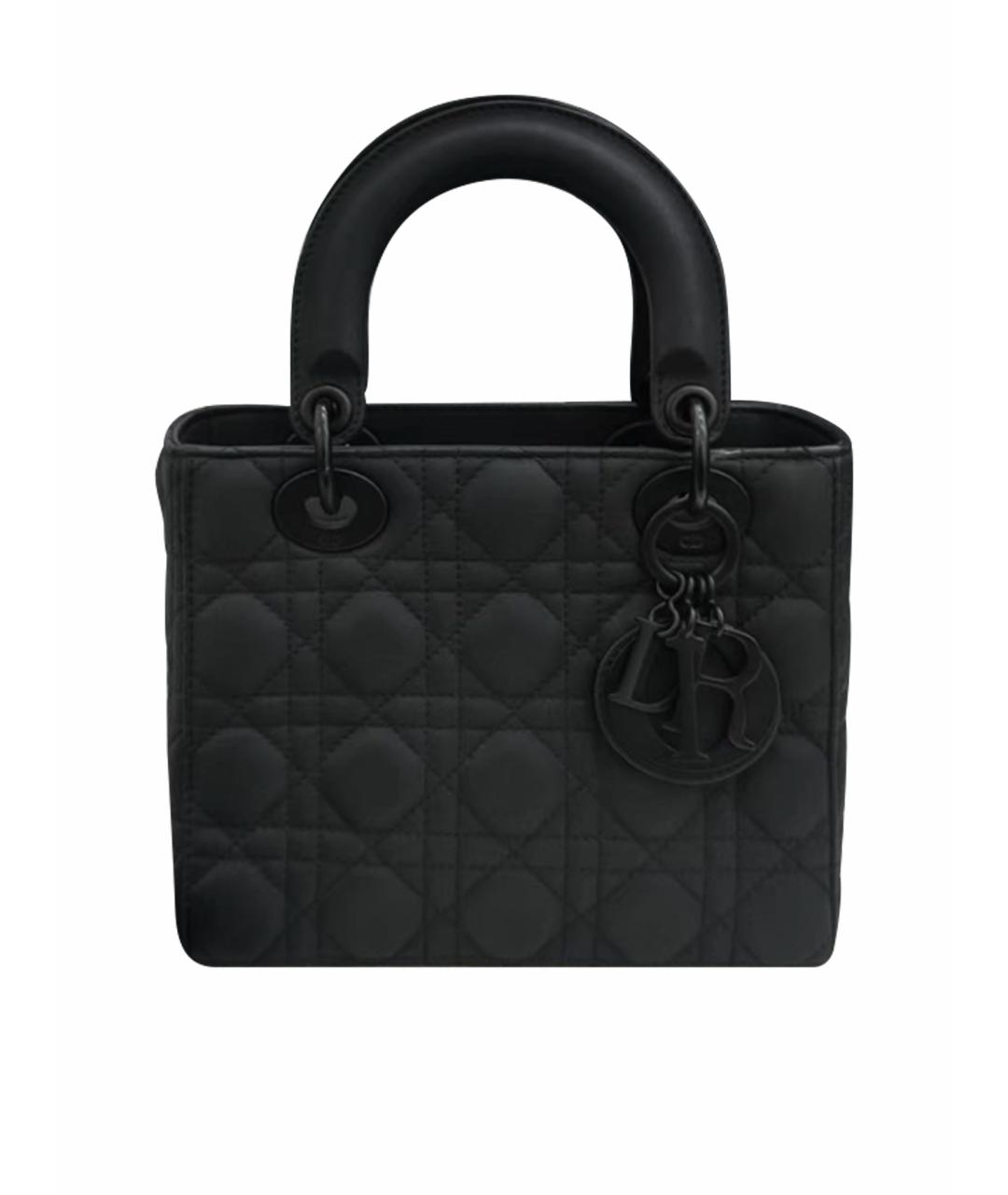 CHRISTIAN DIOR Черная кожаная сумка с короткими ручками, фото 1