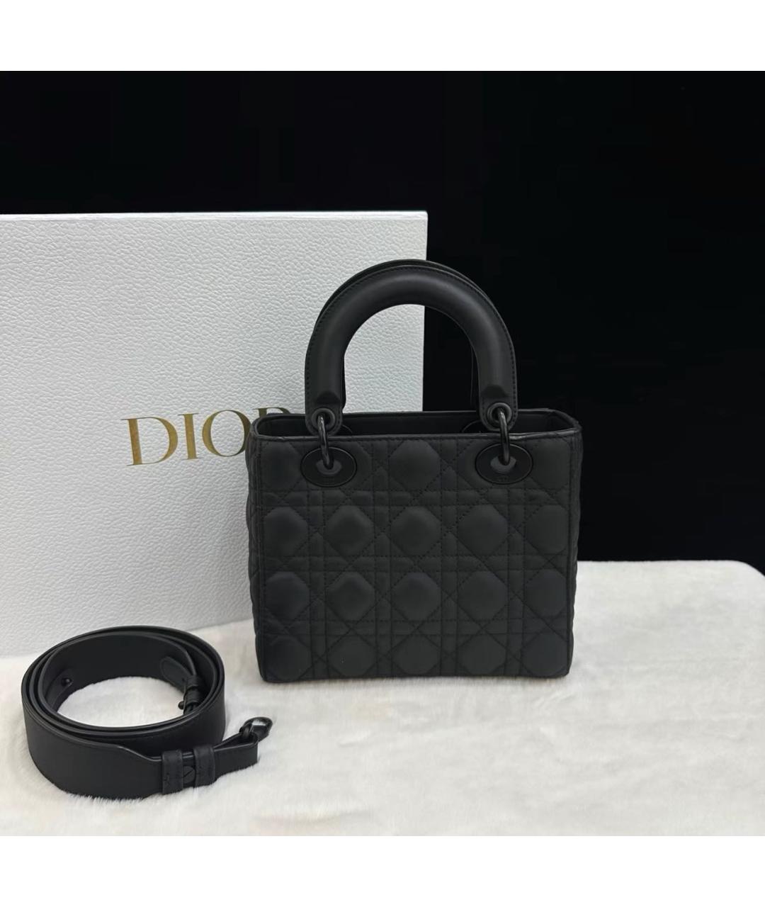 CHRISTIAN DIOR Черная кожаная сумка с короткими ручками, фото 4