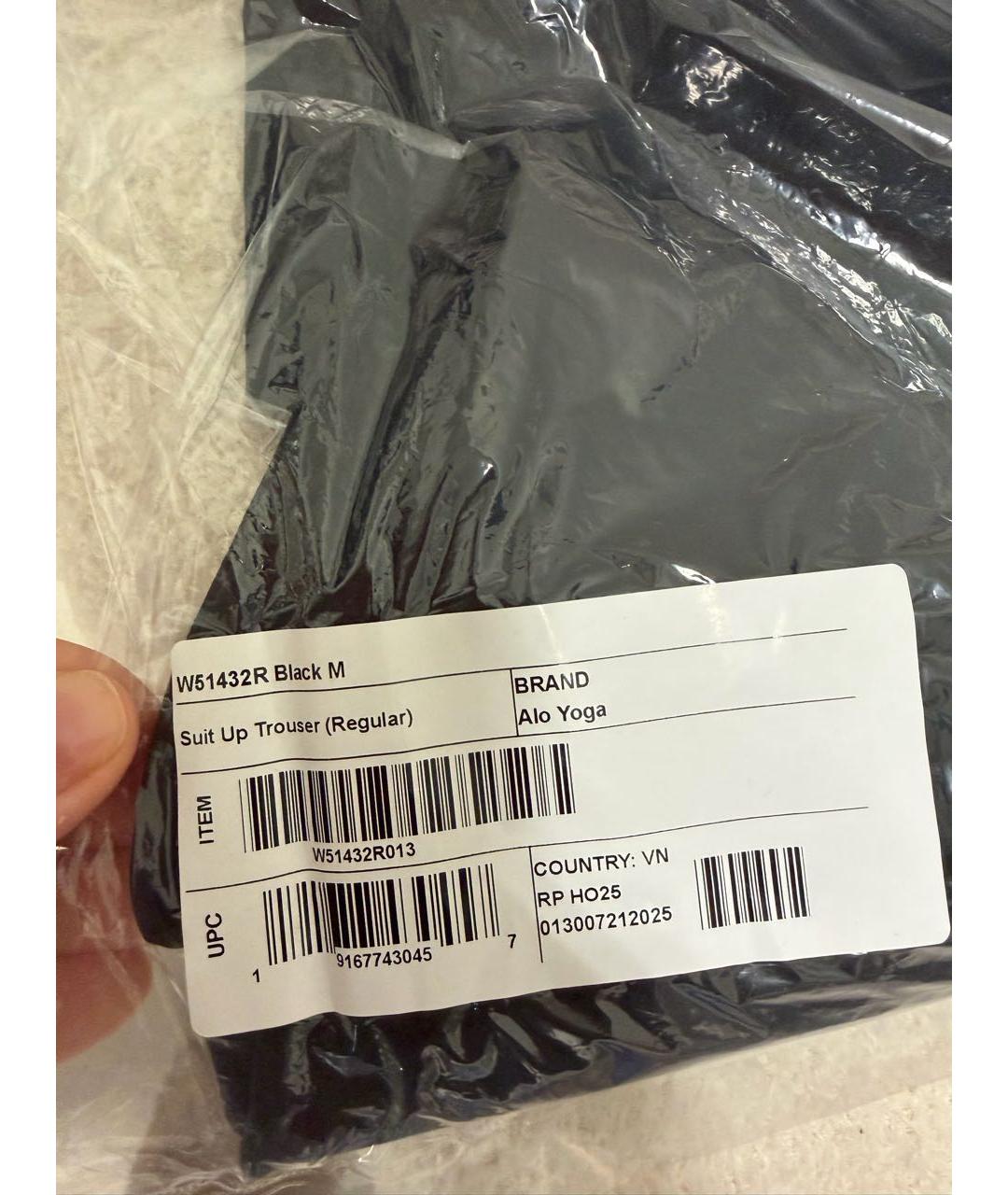 ALO YOGA Черные полиэстеровые спортивные брюки и шорты, фото 6