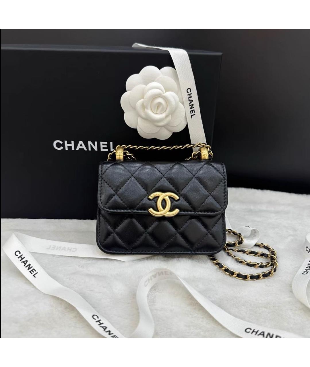 CHANEL Черная кожаная сумка через плечо, фото 3