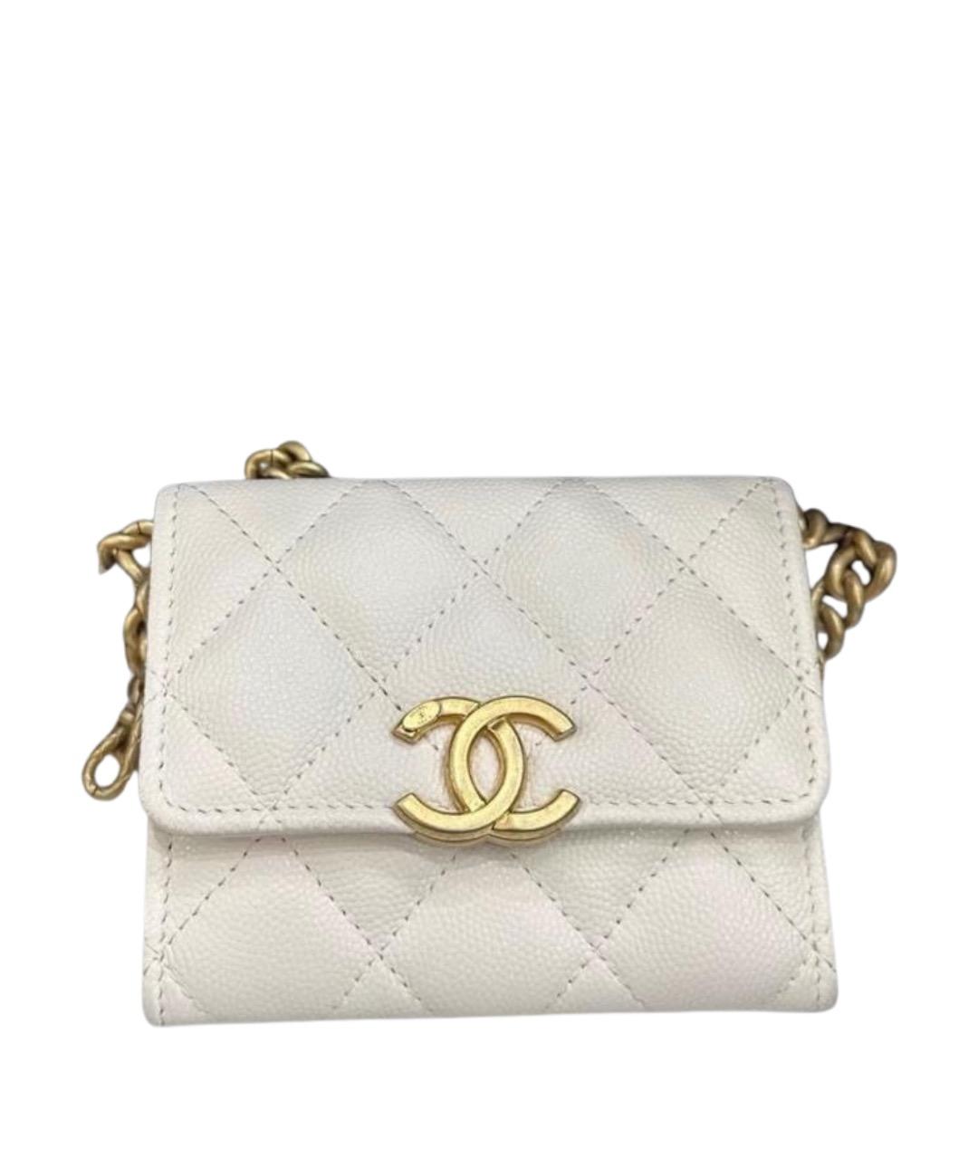 CHANEL Белая кожаная сумка через плечо, фото 1