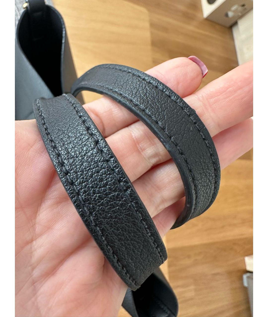 SAINT LAURENT Черная кожаная сумка тоут, фото 3