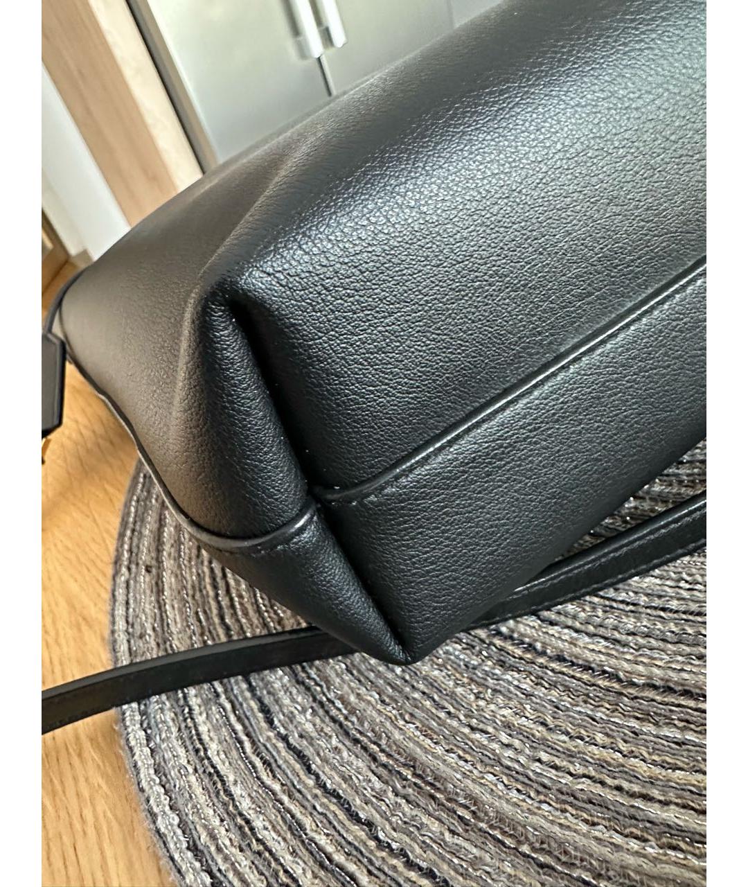 SAINT LAURENT Черная кожаная сумка тоут, фото 5