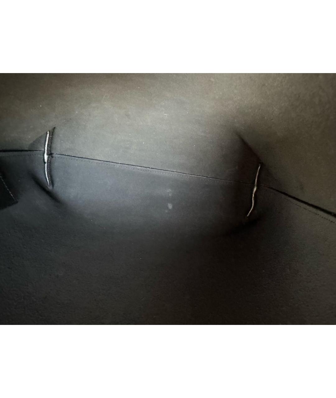 SAINT LAURENT Черная кожаная сумка тоут, фото 6