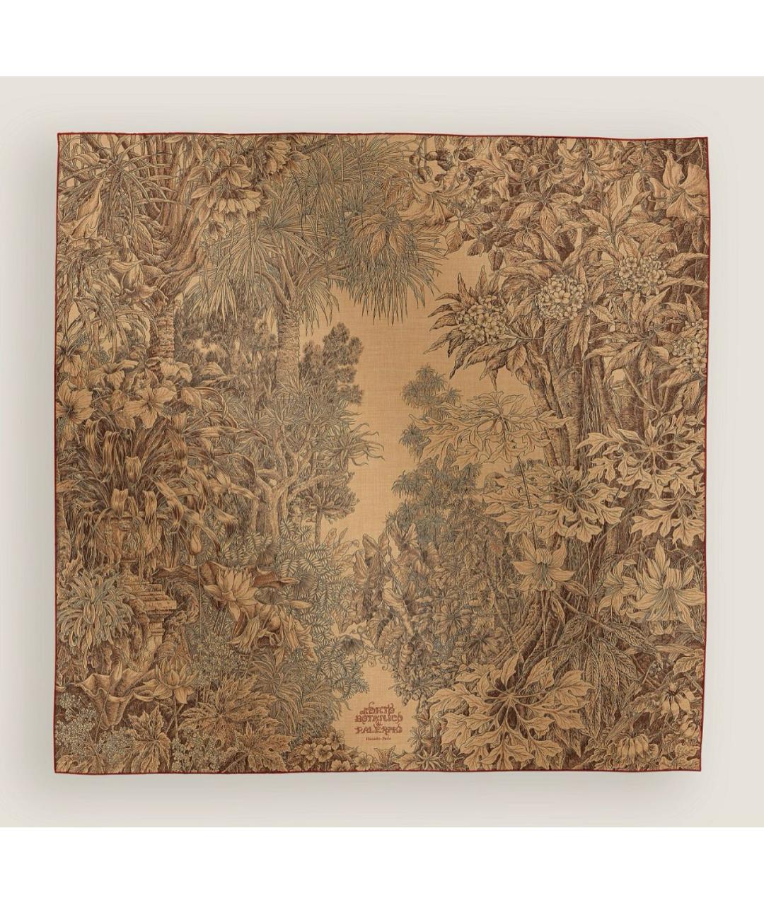 HERMES Коричневый кашемировый платок, фото 7