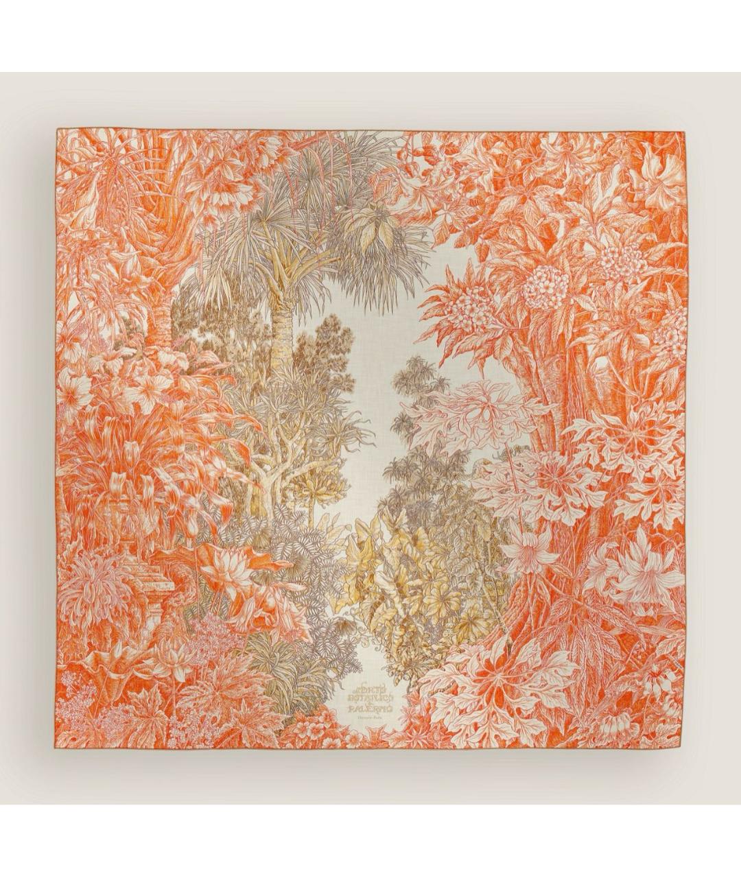 HERMES Оранжевый кашемировый платок, фото 7