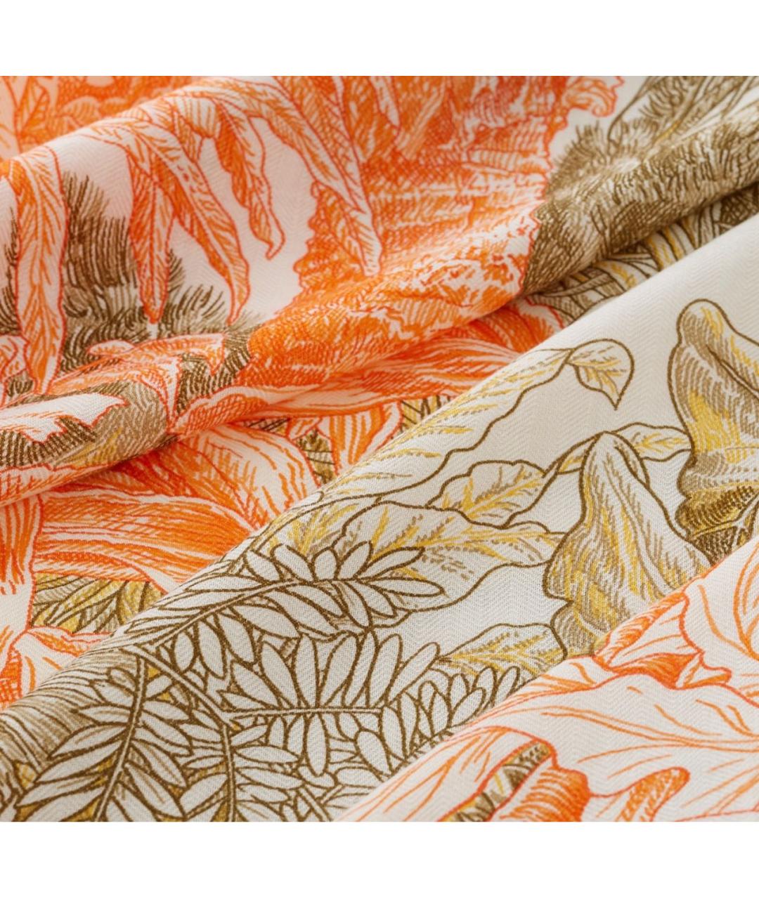 HERMES Оранжевый кашемировый платок, фото 2