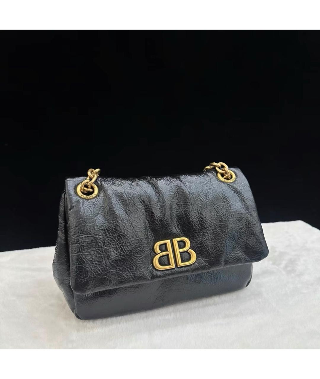 BALENCIAGA Черная кожаная сумка через плечо, фото 2