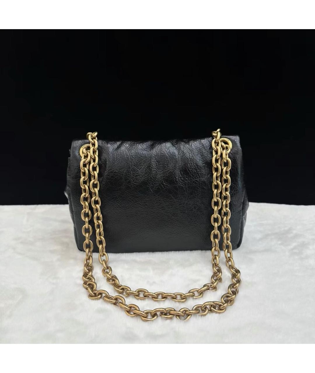 BALENCIAGA Черная кожаная сумка через плечо, фото 4