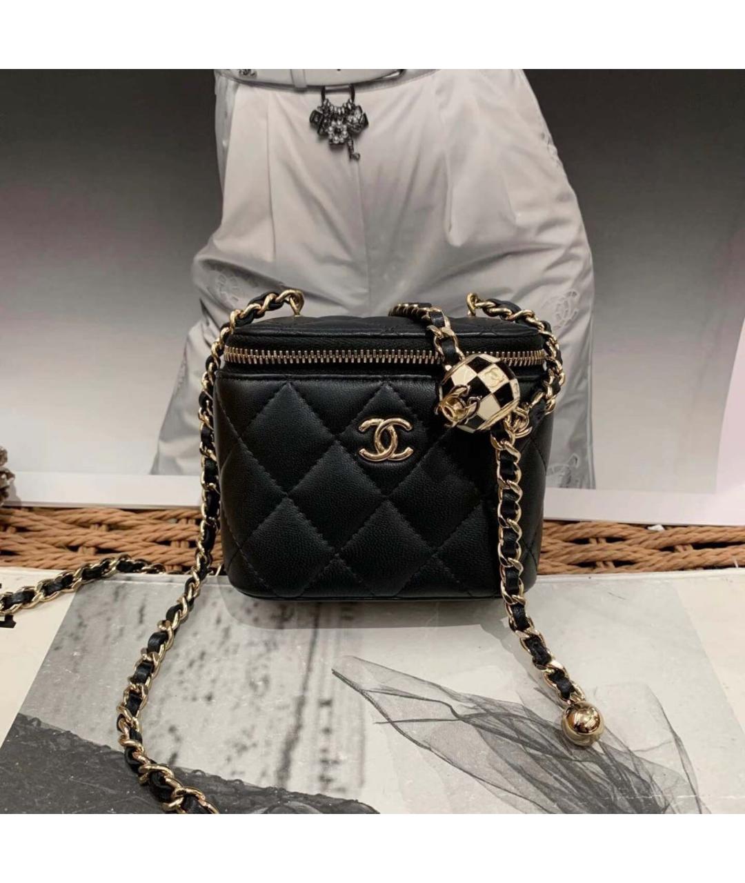 CHANEL Черная кожаная сумка через плечо, фото 6