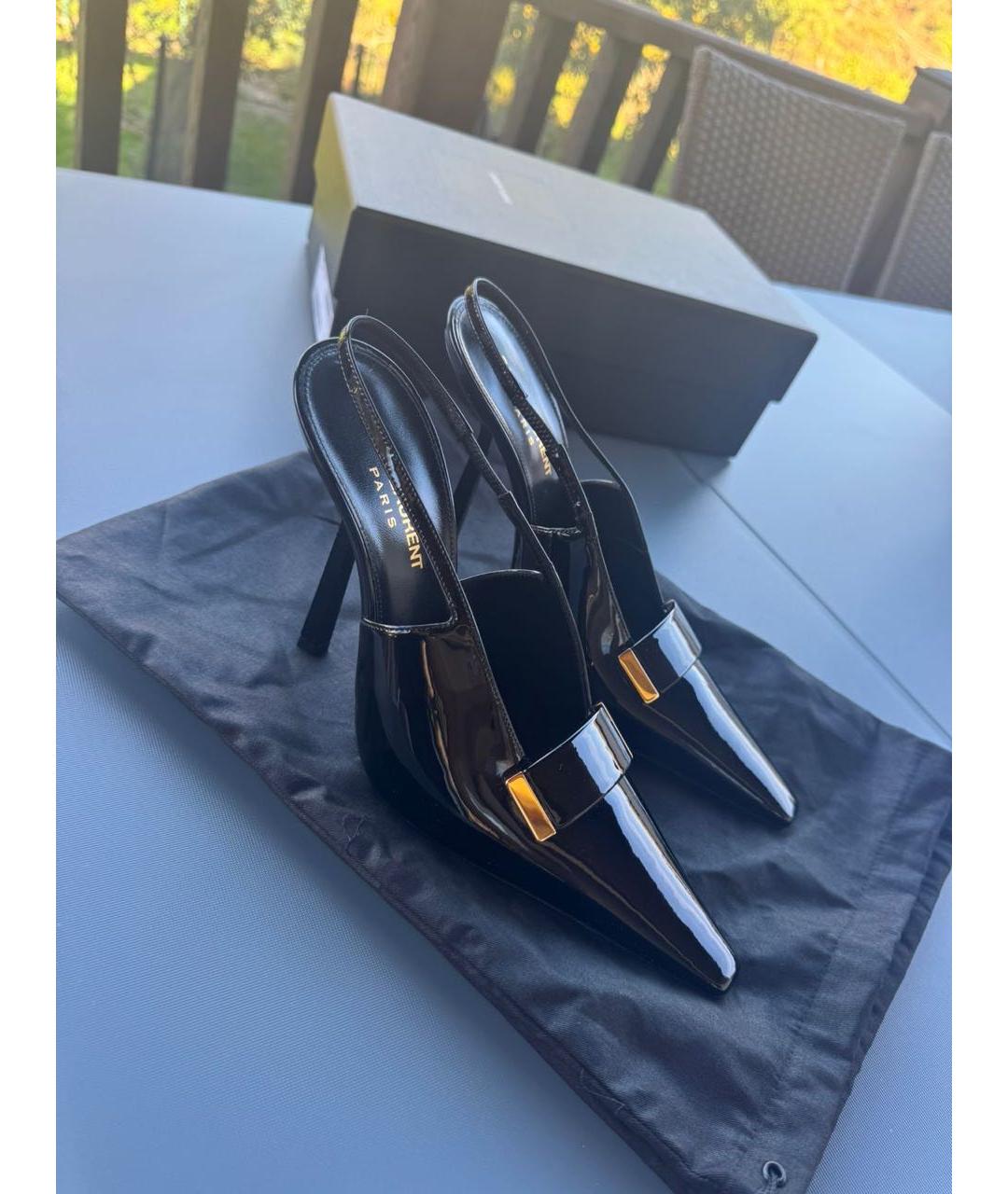 SAINT LAURENT Черные кожаные туфли, фото 3