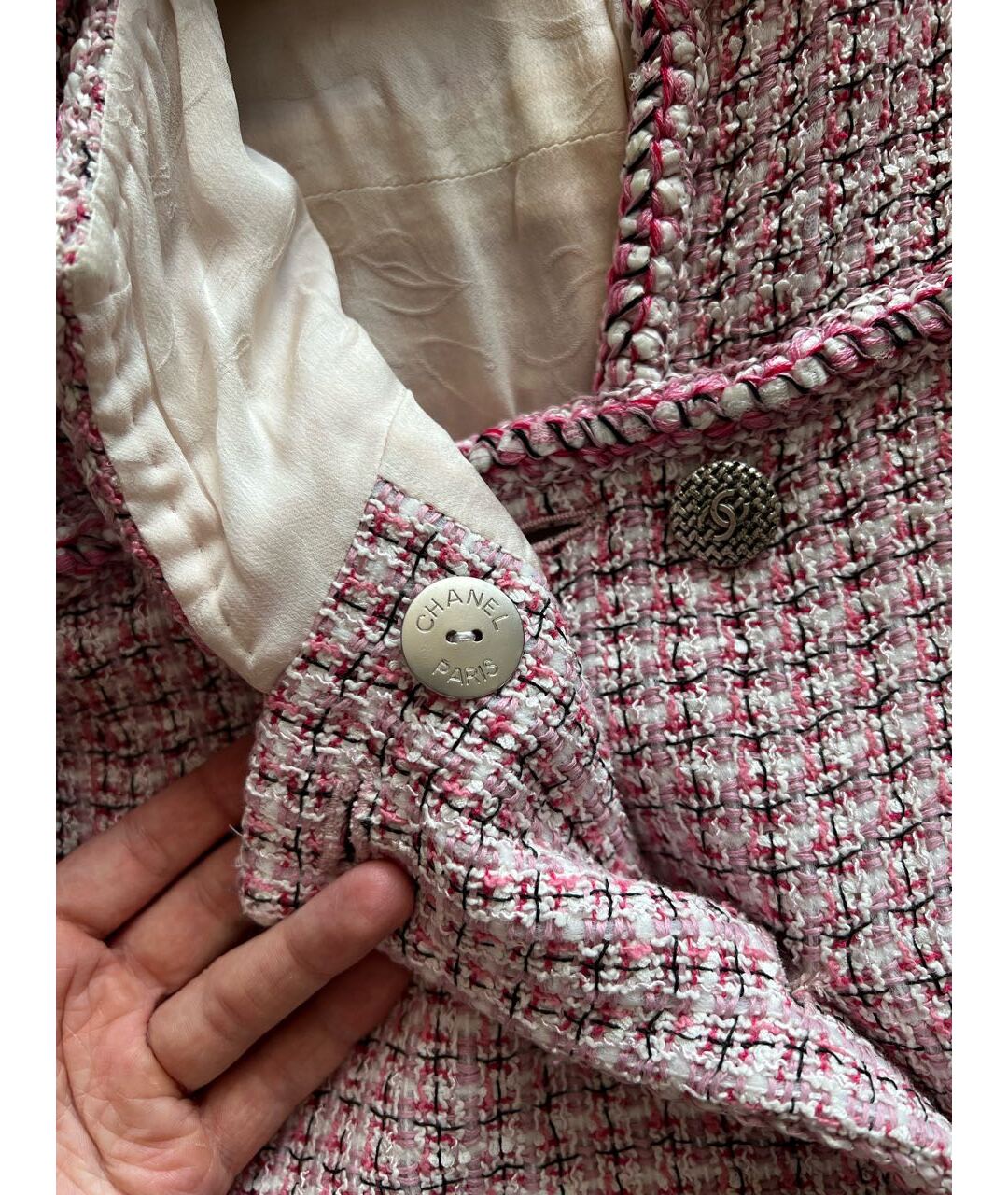 CHANEL Розовый твидовый костюм с брюками, фото 7