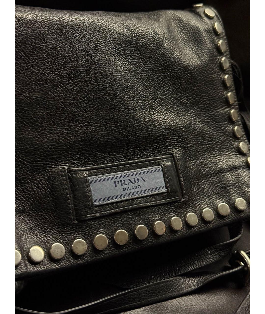 PRADA Черная кожаная сумка через плечо, фото 4