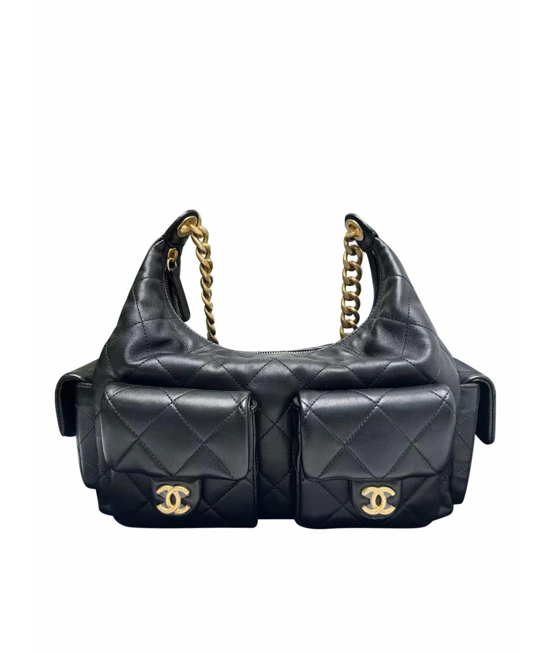 CHANEL Черная кожаная сумка через плечо, фото 1